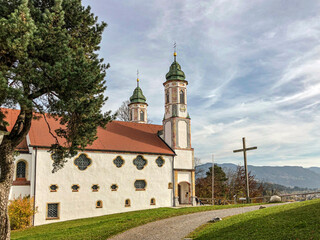 Kirche auf dem Kalvarienberg in Bad Tölz, Oberbayern