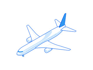 Fototapeta na wymiar Vector design of cartoon flying modern airplane