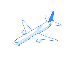 Vector design of cartoon flying modern airplane