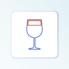 Line Wine glass icon isolated on white background. Wineglass icon. Goblet symbol. Glassware sign. Colorful outline concept. Vector.