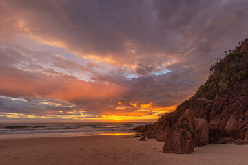 Naklejka premium Stunning sunrise over Zenith Beach. Port Stephens,Hunter Region of N.S.W. Australia