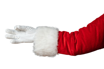 Santa Claus hand isolated on white background