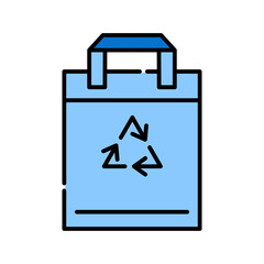 Recycle the plastic bag icon