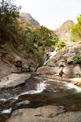 Ravana Waterfall in a rutting mountain gorge in Sri Lanka.