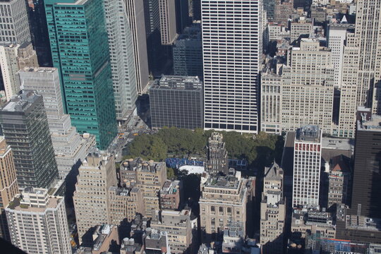 View over bryant park from Empire State Building