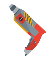 Electric drill. Electric screwdriver color icon.Pictogram for web page or promo. Home remodel tool. Jpeg