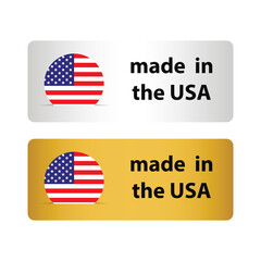 made in USA vector stamp. badge with USA flag	
