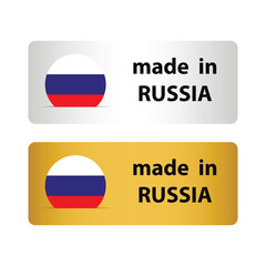 made in Russia vector stamp. badge with Russia flag	
