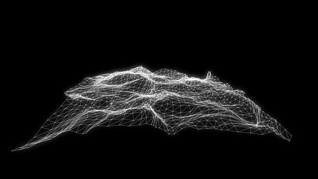 Abstract Low Polygons Shapes Background Fractal Loop/ 4k animation of an abstract background network animation with low polygons patterns seamless looping