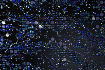 Data technology abstract futuristic illustration . Dots and lines on dark background. 3D