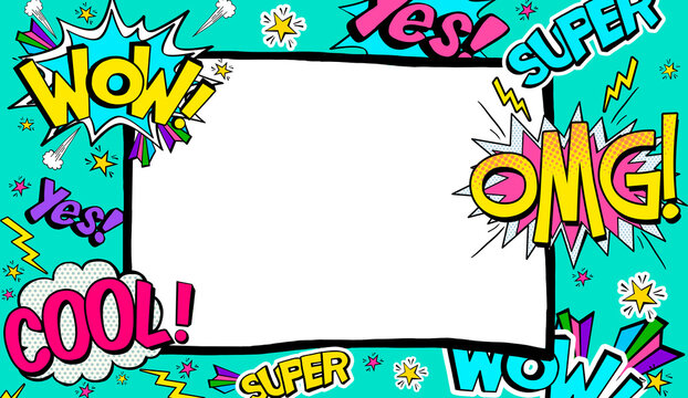 Pop Art background with place for text. Advertising frame. Wow 