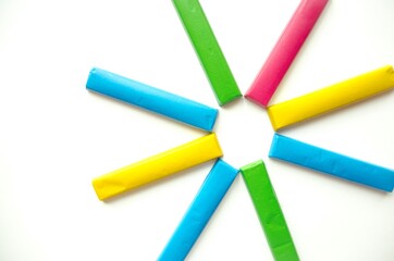 Naklejka premium multicolored rectangles laid out on a white background