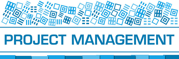 Obraz premium Project Management Blue Texture Blocks Bottom 