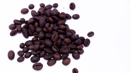 Coffee beans isolated white background
