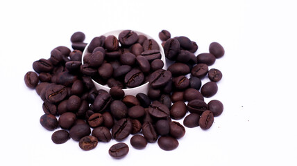 Coffee beans isolated white background