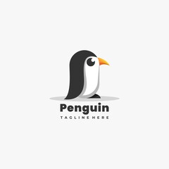 logo animal penguin with concept gradient colorful