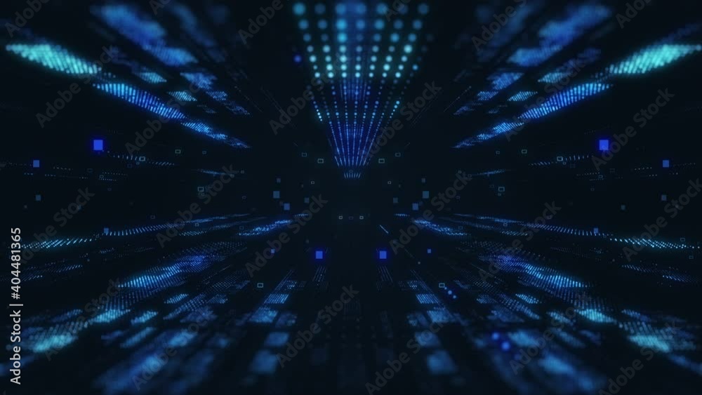 Poster Digital data technology abstract background motion graphic of code running