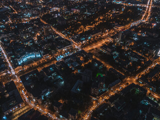 Fototapeta na wymiar beautiful night city from above