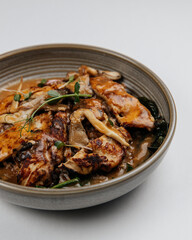 вкусная и полезная еда breakfast on white background