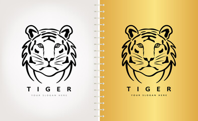 Tiger logo vector. Predatory wild animal design.