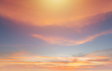 Naklejka na ściany i meble The sky with cloud beautiful Sunset background