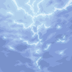 pixel art blue lightning square background