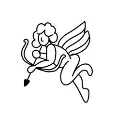  cupid with arrows. Angel isolated on a white background.vector illustration in doodle style. Design for Valentines Day