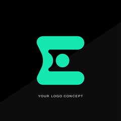 Logo E Letter Design with Fonts and Creative Letters.