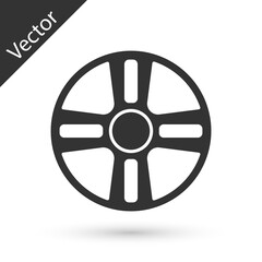 Obraz premium Grey Alloy wheel for a car icon isolated on white background. Vector.