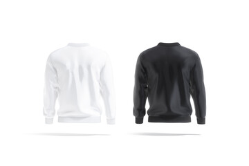 Blank black and white bomber jacket mockup, back view © Alexandr Bognat
