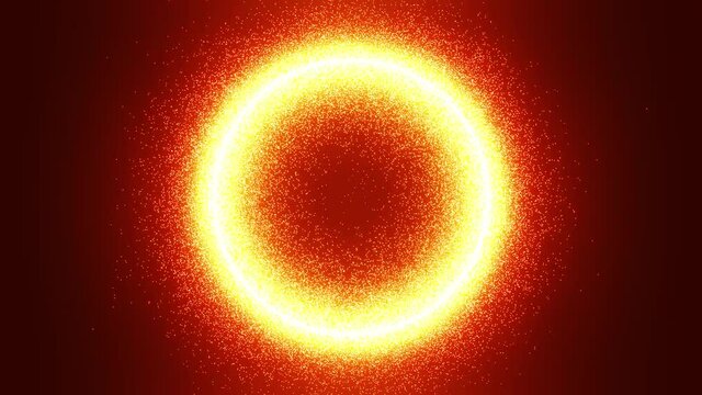 4k orange abstract fire circle moving loop animated motion background