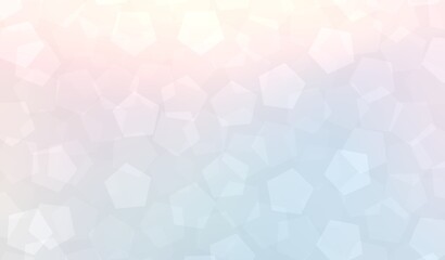 Pastel pentagon bokeh light blue pink background. Subtle pattern.