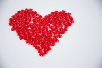 Plakat Red heart compositions on a white background.