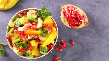 bowl with fresh fruit salad
