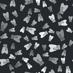 Grey Cossack pants with a belt icon isolated seamless pattern on black background. Cossack bloomers. Vector.