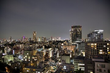 Fototapeta na wymiar Tokyo - view of Shinjuku in the distance at night, taken from Akasaka