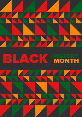 Fototapeta premium Black History Month. African American History. Celebrated annual. In February in United States and Canada. In October in Great Britain. Poster, card, banner, background. Vector illustration