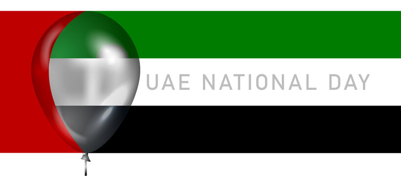 UAE National Day Background. United Arab Emirates. National Flag Colors Design, Balloon