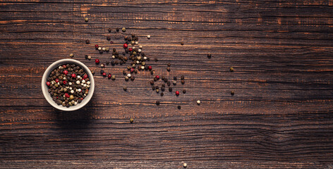 spices on wooden background
