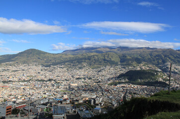 Fototapeta na wymiar View of the city of Quito from the Panecillo hill, Ecuador