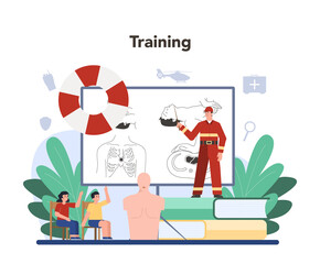 Urgency rescuer help. Ambulance lifeguard in uniform