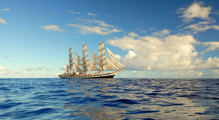 Obraz na płótnie Canvas Sailing ship regatta. Yachting. Sailing