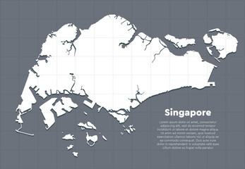 Vector islands Asia map country Singapore template
