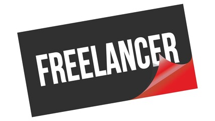 FREELANCER text on black red sticker stamp.