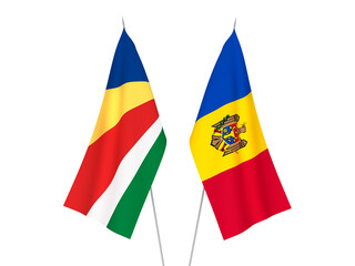 Seychelles and Moldova flags