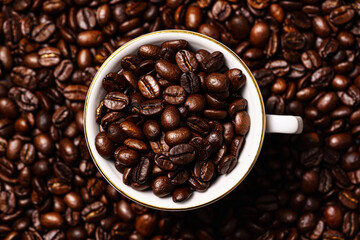 coffee beans in a cup