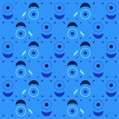 Beautiful of Colorful Blue Circle, Repeated, Abstract, Illustrator Pattern Wallpaper. Image for Printing on Paper, Wallpaper or Background, Covers, Fabrics