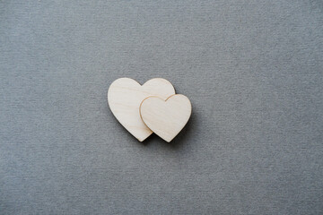 Love is a heart on a gray background on Valentine's Day