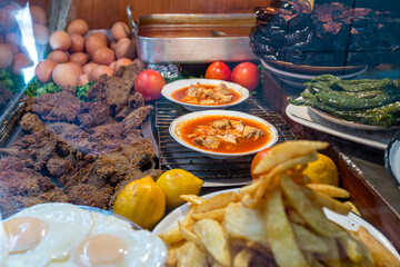 Street food snacks for sale in Morocco