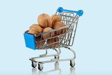 walnuts in a toy cart